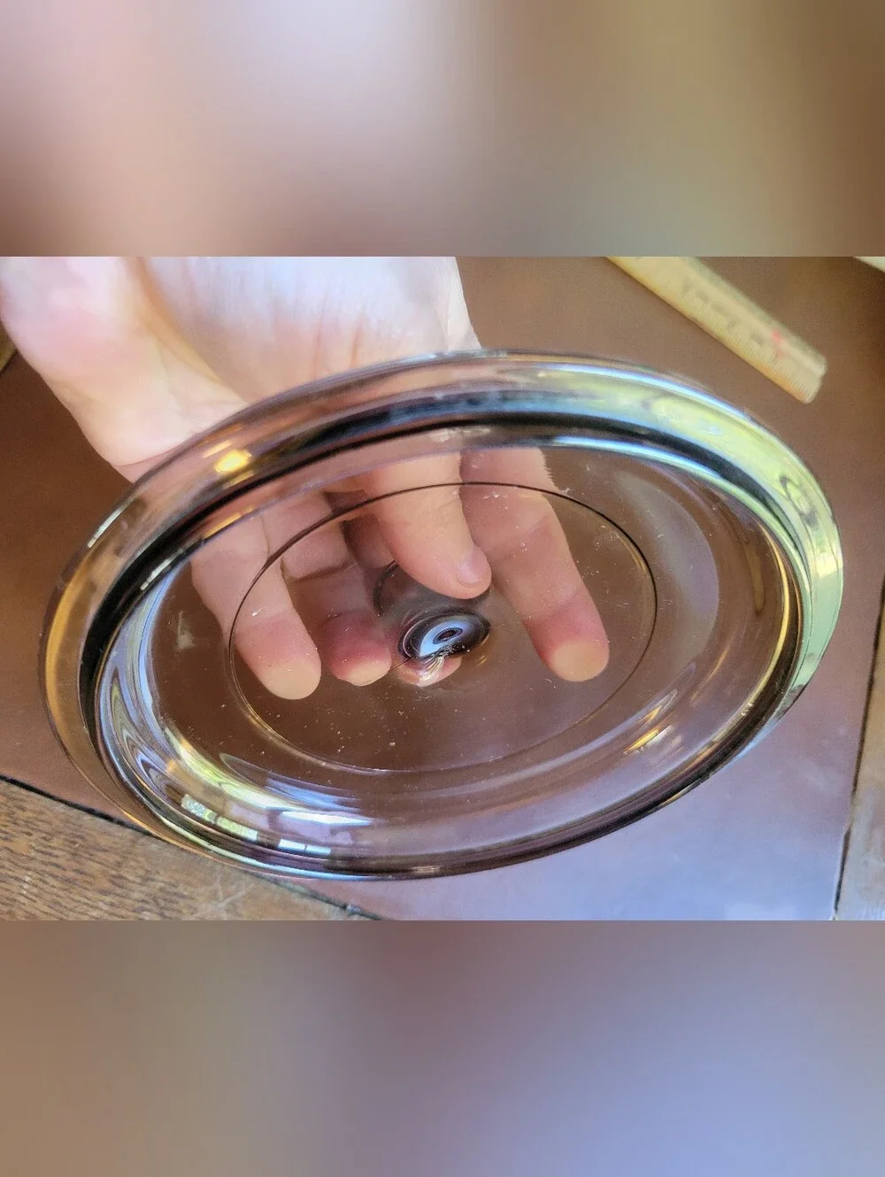 vintage Pyrex Visions amber brown glass replacement lid (model P81C)